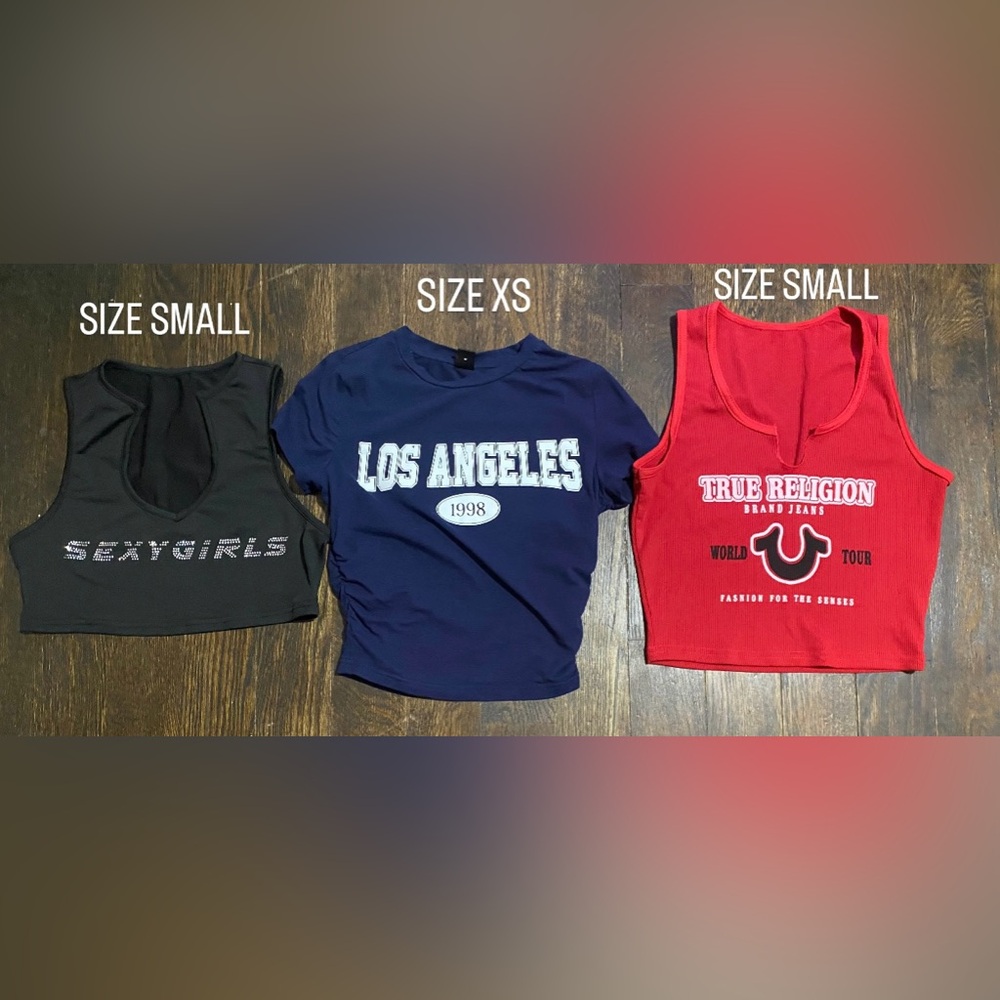 ❌SOLD ON MERCARI❌ women’s crop shirts! 
sizes listed in description!